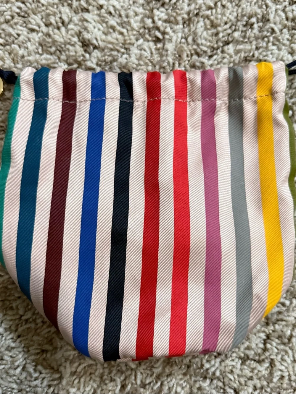 Tory Burch Multi-Color Striped Drawstring Pouch dust cover